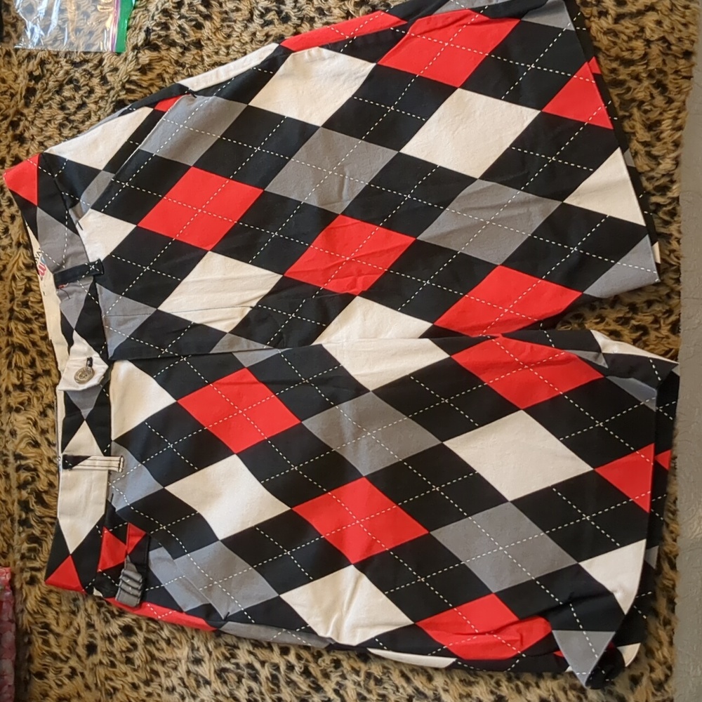 Royal & Awesome Argyle Gold Shorts Sz. 30